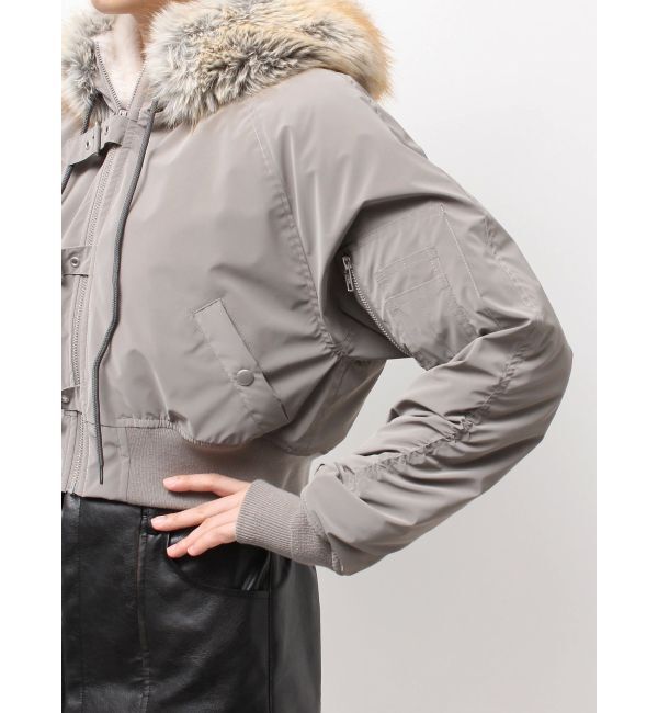 GYDA「VOLUME ECO FURベルトショートブルゾン」|ブルゾン・スタジャン|