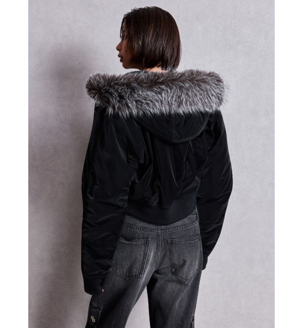 GYDA「VOLUME ECO FURベルトショートブルゾン」|ブルゾン・スタジャン|