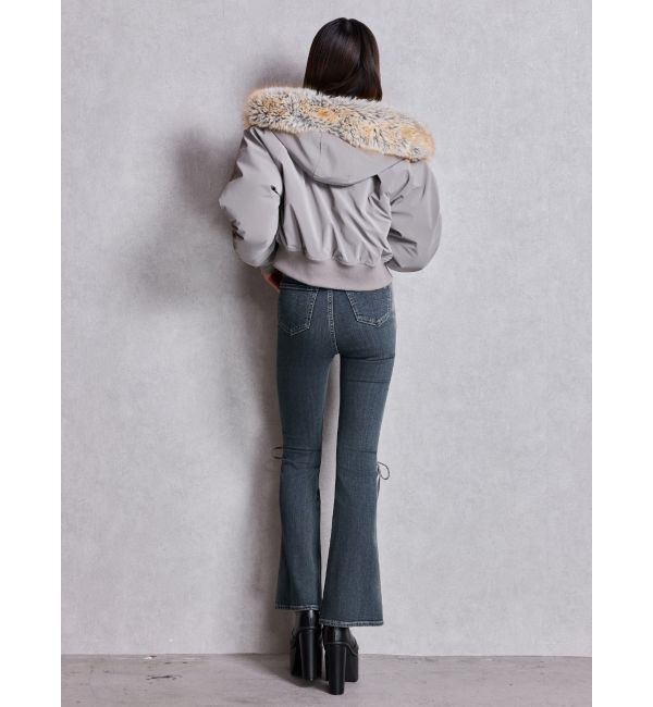 GYDA「VOLUME ECO FURベルトショートブルゾン」|ブルゾン・スタジャン|