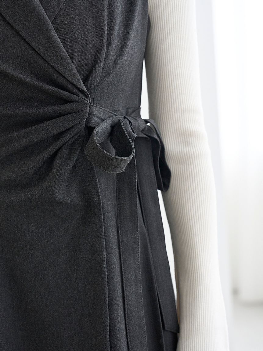 SNIDEL「Sustainableサイドプリーツテーラードワンピース」|ワンピース|