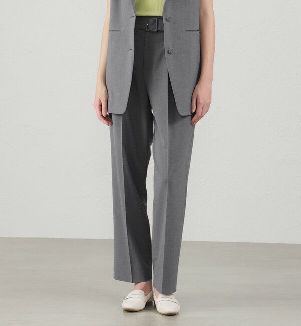 MACKINTOSH PHILOSOPHY「ハイウエストベルテットパンツ」|スラックス|グレー
