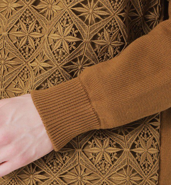  「シルエットレースコンビカーディガン」|ニット・セーター|