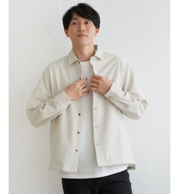 ikka「イージケアサッカースナップシャウター」|ブルゾン・スタジャン|ベージュ