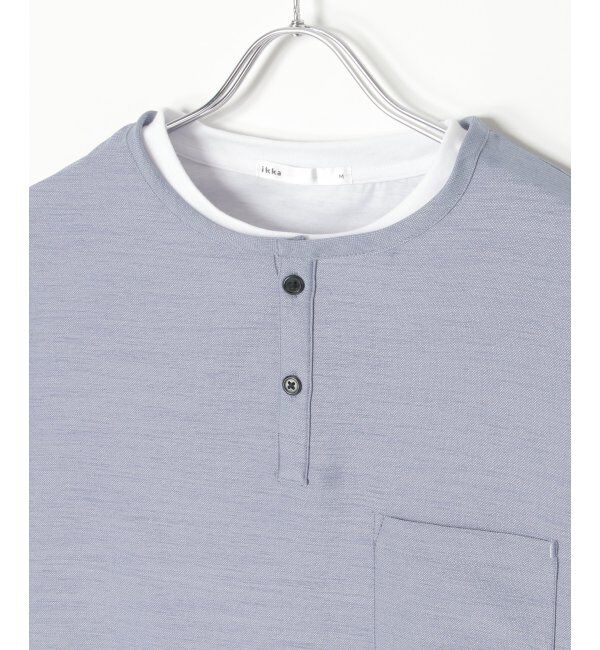 ikka「【イージーケア／吸水速乾】7分ヘンリーシャツTインナーセット【2点セット】」|シャツ・ブラウス|