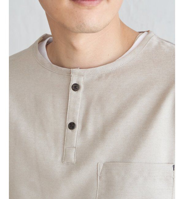 ikka「【イージーケア／吸水速乾】7分ヘンリーシャツTインナーセット【2点セット】」|シャツ・ブラウス|