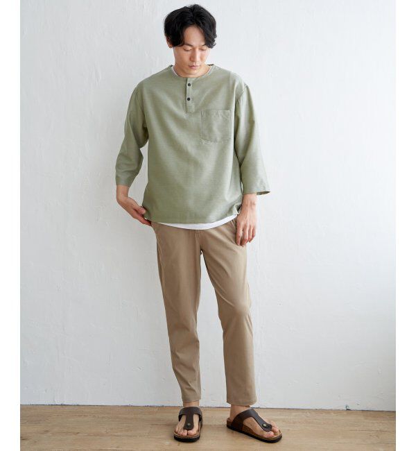 ikka「【イージーケア／吸水速乾】7分ヘンリーシャツTインナーセット【2点セット】」|シャツ・ブラウス|