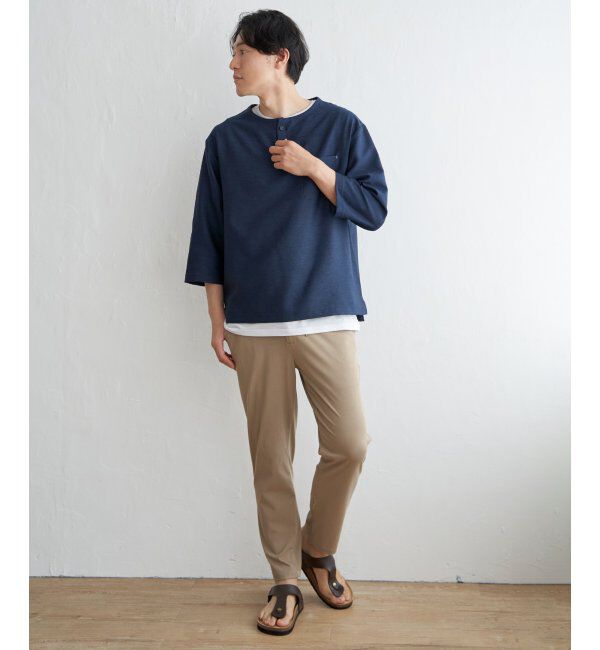 ikka「【イージーケア／吸水速乾】7分ヘンリーシャツTインナーセット【2点セット】」|シャツ・ブラウス|