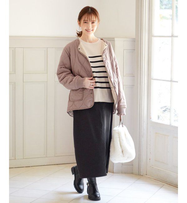 ikka「【親子おそろい】クリーミーサイドスリットニット」|プルオーバー|