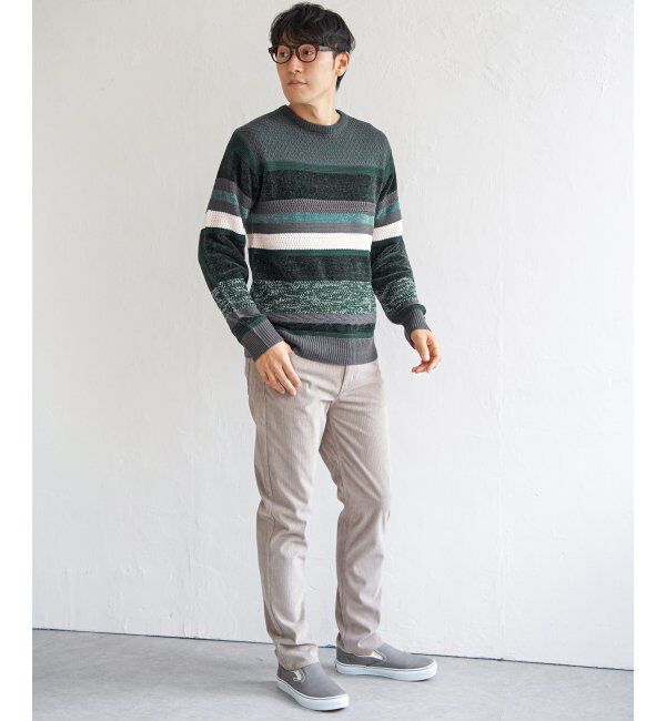 ikka「モールミックスボーダーニット」|プルオーバー|