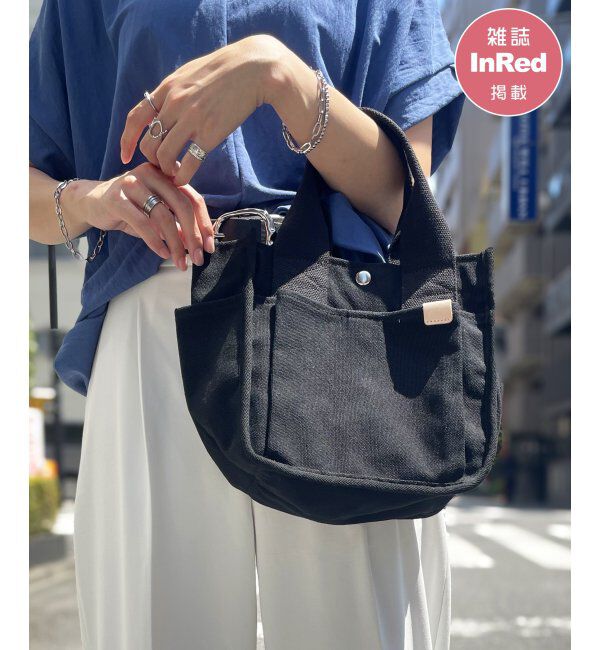 ikka「【雑誌InRed5月号掲載】キャンバスパイピングミニトートバッグ」|その他|ブラック