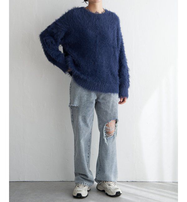 VENCE share style「フェイクフェザー天竺プルオーバー」|ニット・セーター|