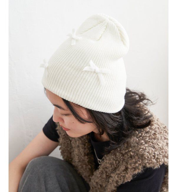 VENCE share style「ベロアリボンニット帽」|ニット帽|