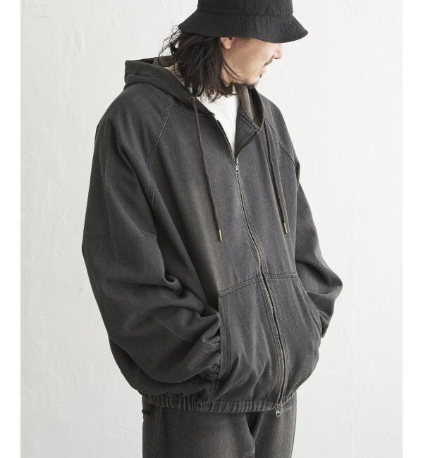 VENCE share style「デニムジップパーカー」|ブルゾン・スタジャン|ブラック
