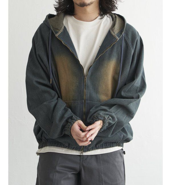 VENCE share style「デニムジップパーカー」|ブルゾン・スタジャン|ネイビーブルー