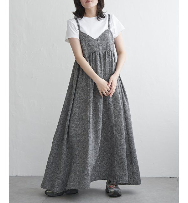 VENCE share style「サマーツィードキャミワンピース」|ワンピース|グレー