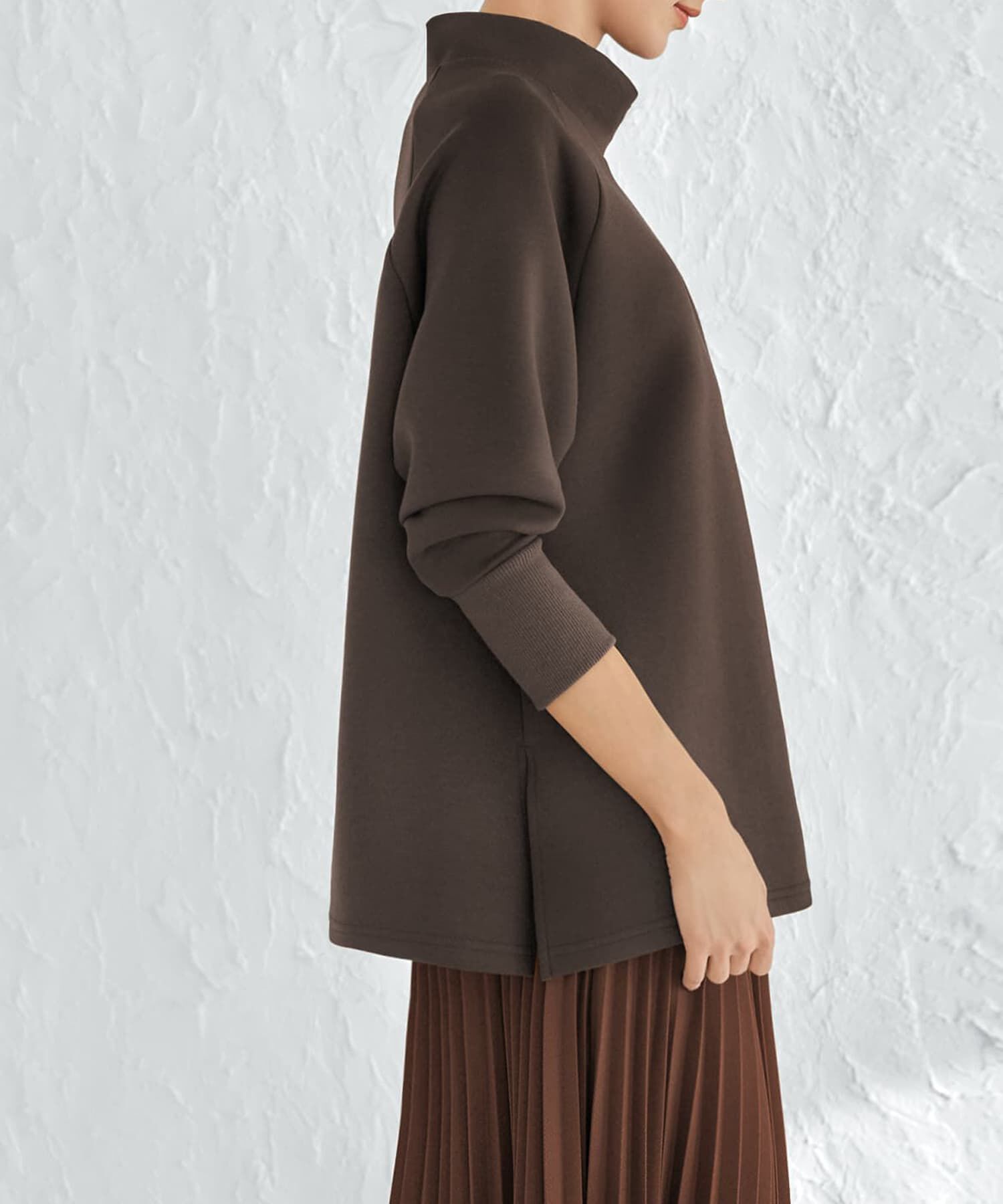 STYLE DELI「【Made in JAPAN】 なめらかダンボールスタンドネックトップス」|Tシャツ・カットソー|