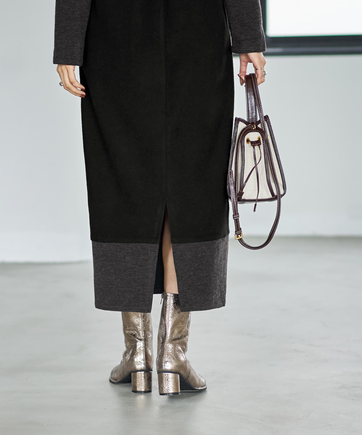 STYLE DELI「【MADE IN JAPAN】配色Uネックワンピース」|ワンピース|