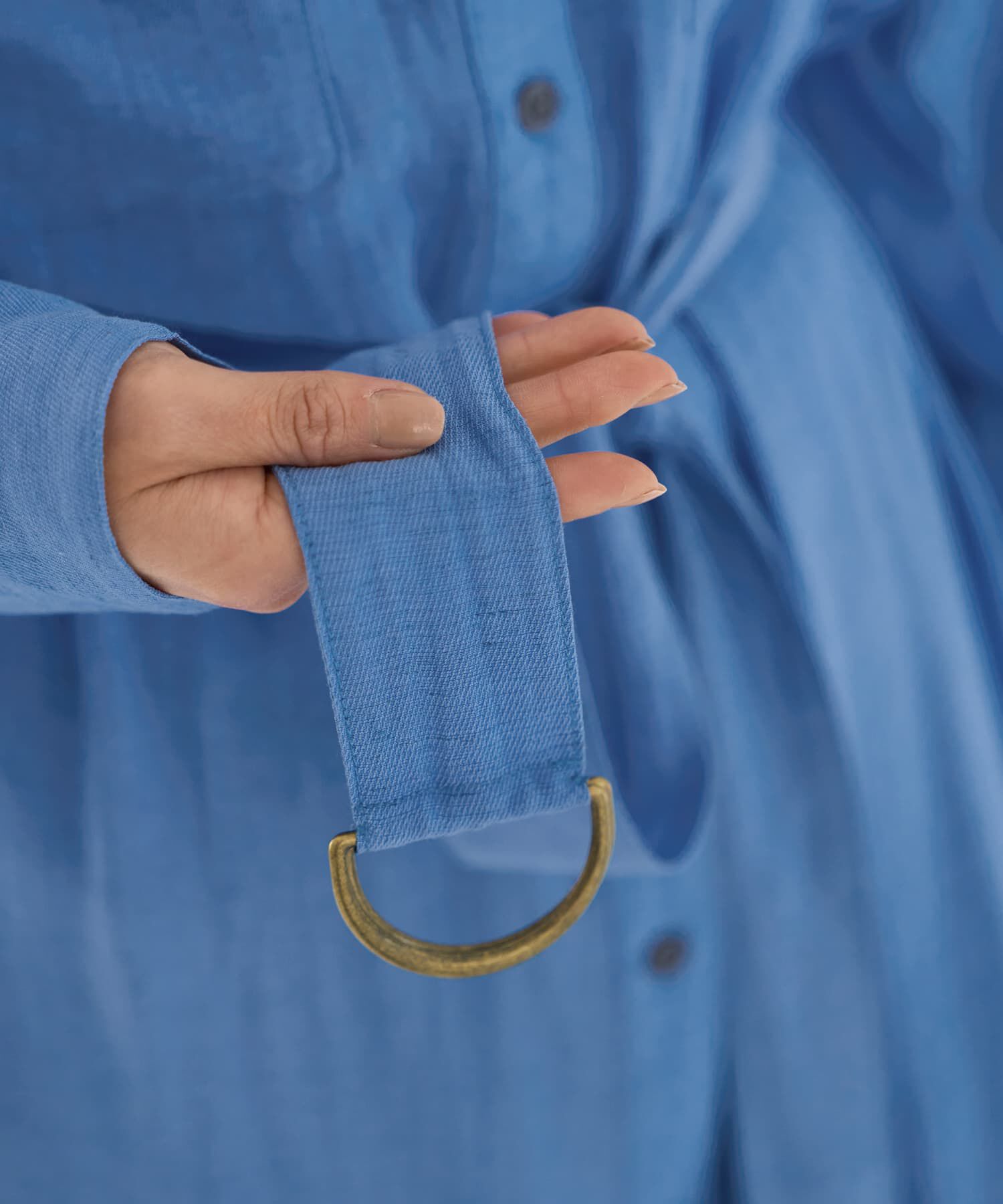 STYLE DELI「綿麻混紡ベルテッドシャツワンピース」|ワンピース|