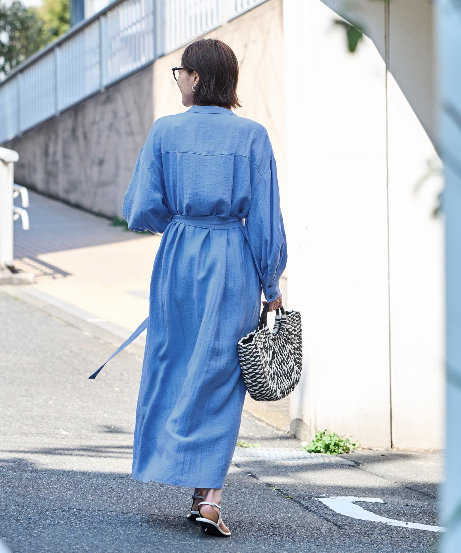 STYLE DELI「綿麻混紡ベルテッドシャツワンピース」|ワンピース|