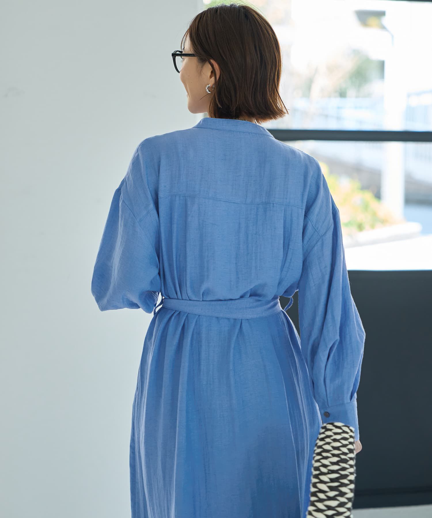 STYLE DELI「綿麻混紡ベルテッドシャツワンピース」|ワンピース|