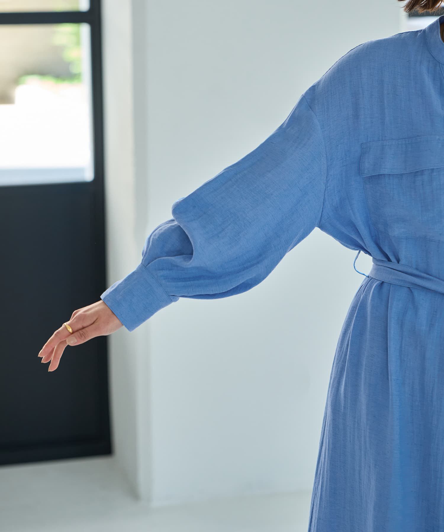 STYLE DELI「綿麻混紡ベルテッドシャツワンピース」|ワンピース|