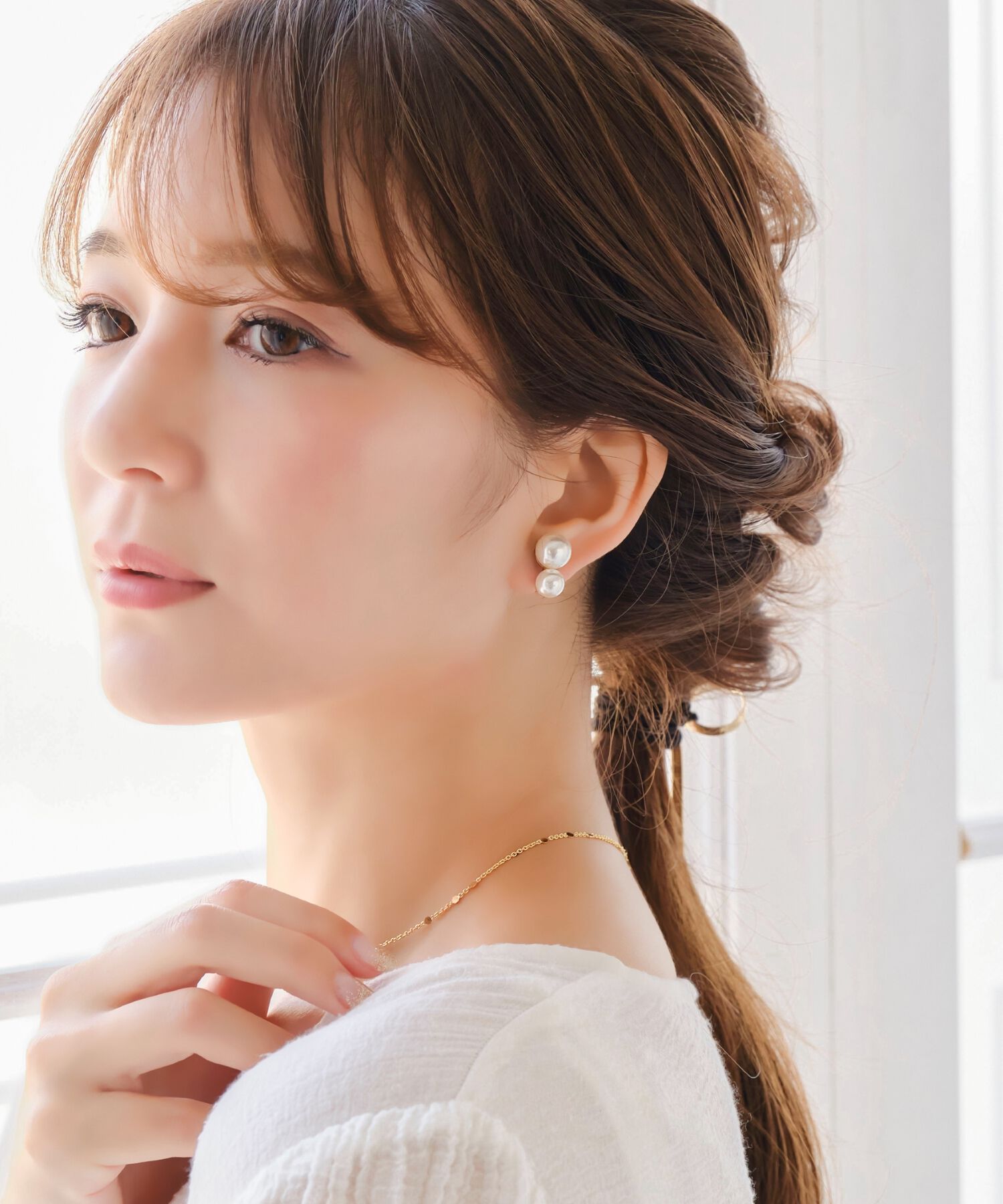 Phoebe「ツインパールイヤリング」|イヤリング|