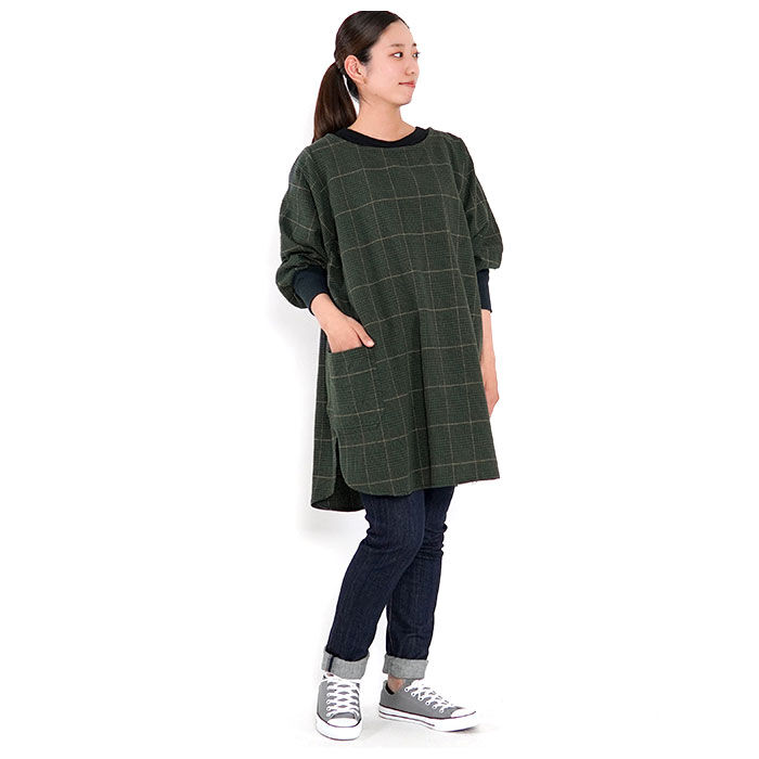 BACKYARD FAMILY「割烹着 おしゃれ 通販 無地 かっぽう着 エプロン チェニック ゆったり 大きめ 汚れ ガード」|食器・キッチングッズ|