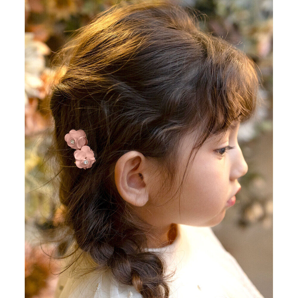 BACKYARD FAMILY「Rora ヘアクリップ キッズ 2個セット 通販 ローズメル お花 フラワー ラインストーン」|その他|オレンジ1