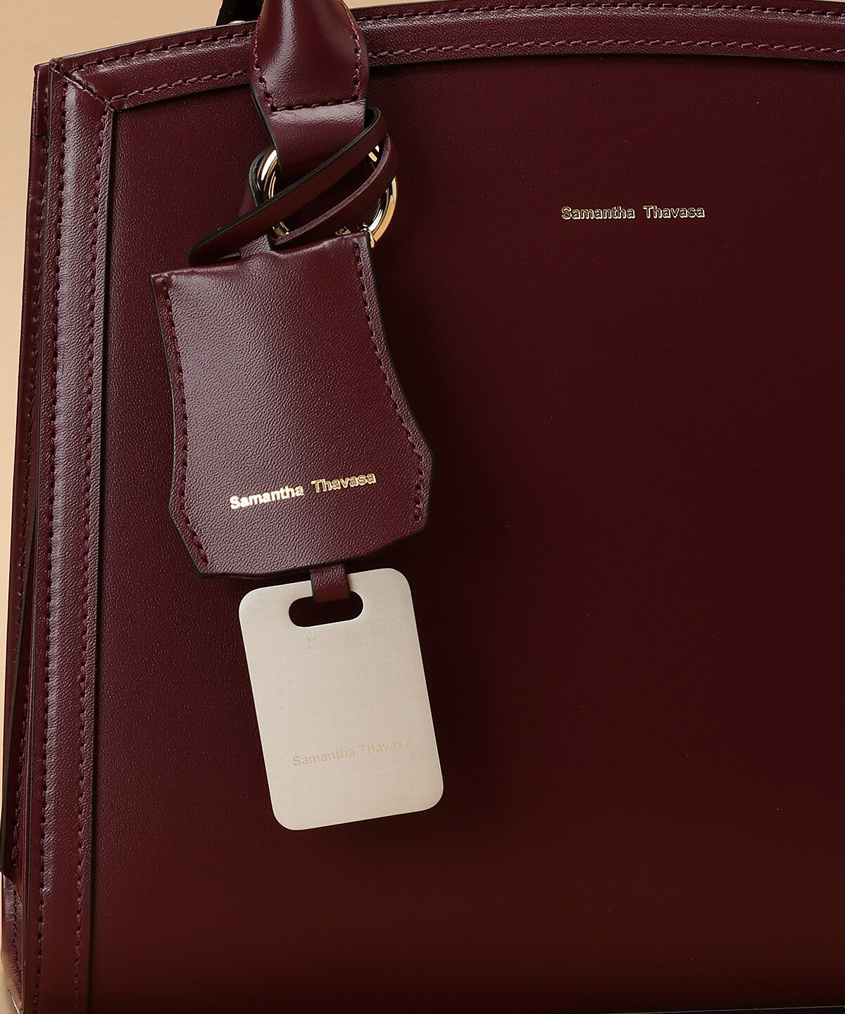 Samantha Thavasa「サークル金具デザイン レザースクエアバッグ 大サイズ」|ハンドバッグ|