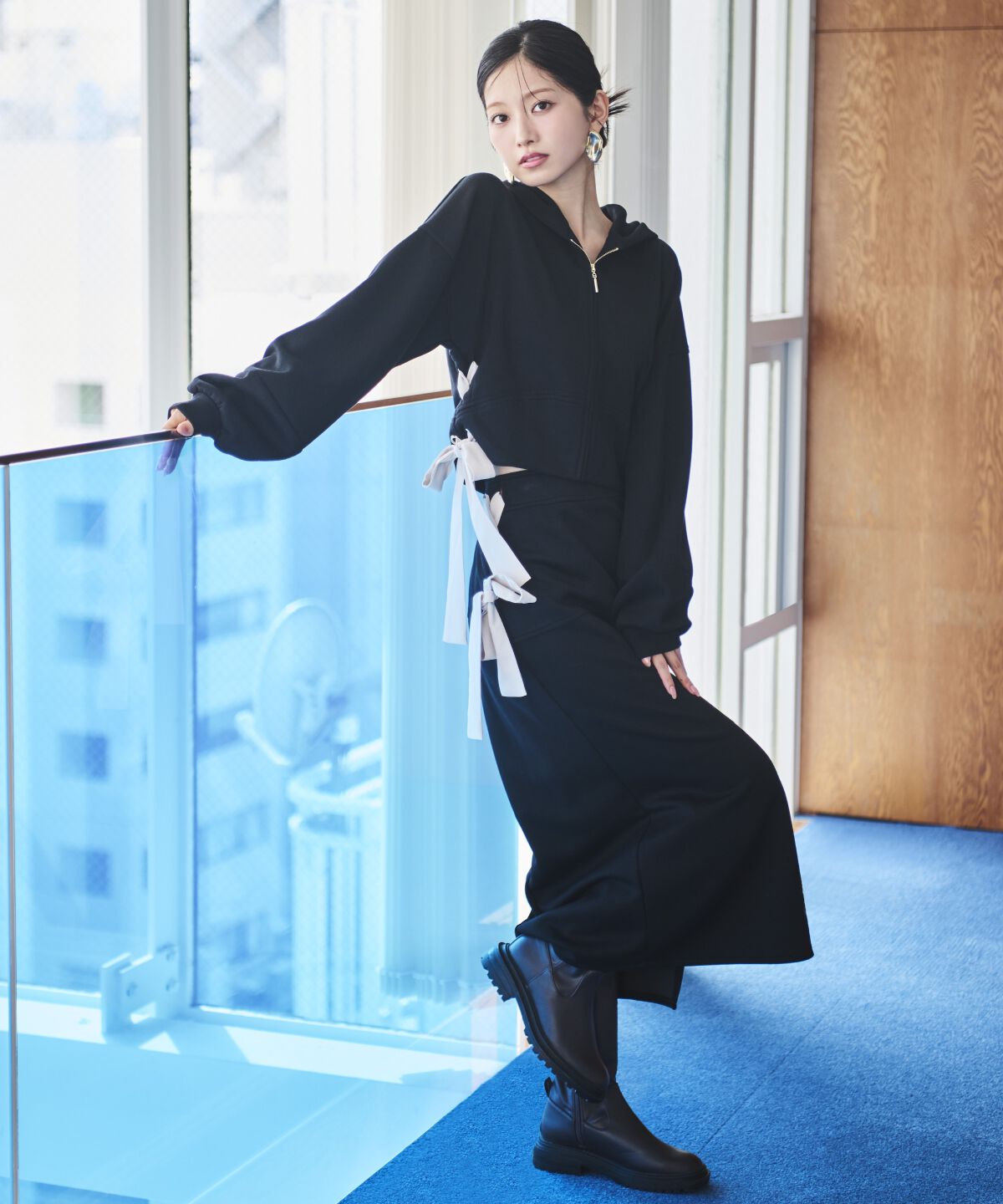 アンドクチュール「ダンボールポンチパーカーセットアップ」|ワンピース|