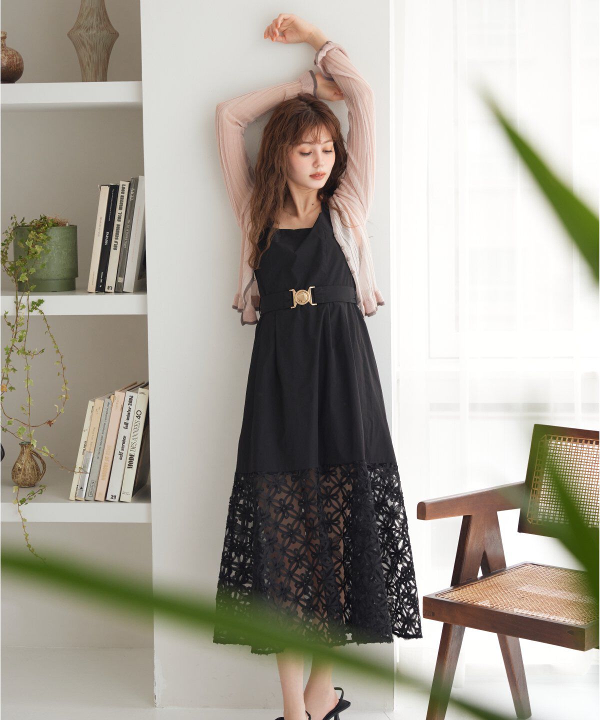 REDYAZEL「ヘム配色シアーカーディガン」|カーディガン|