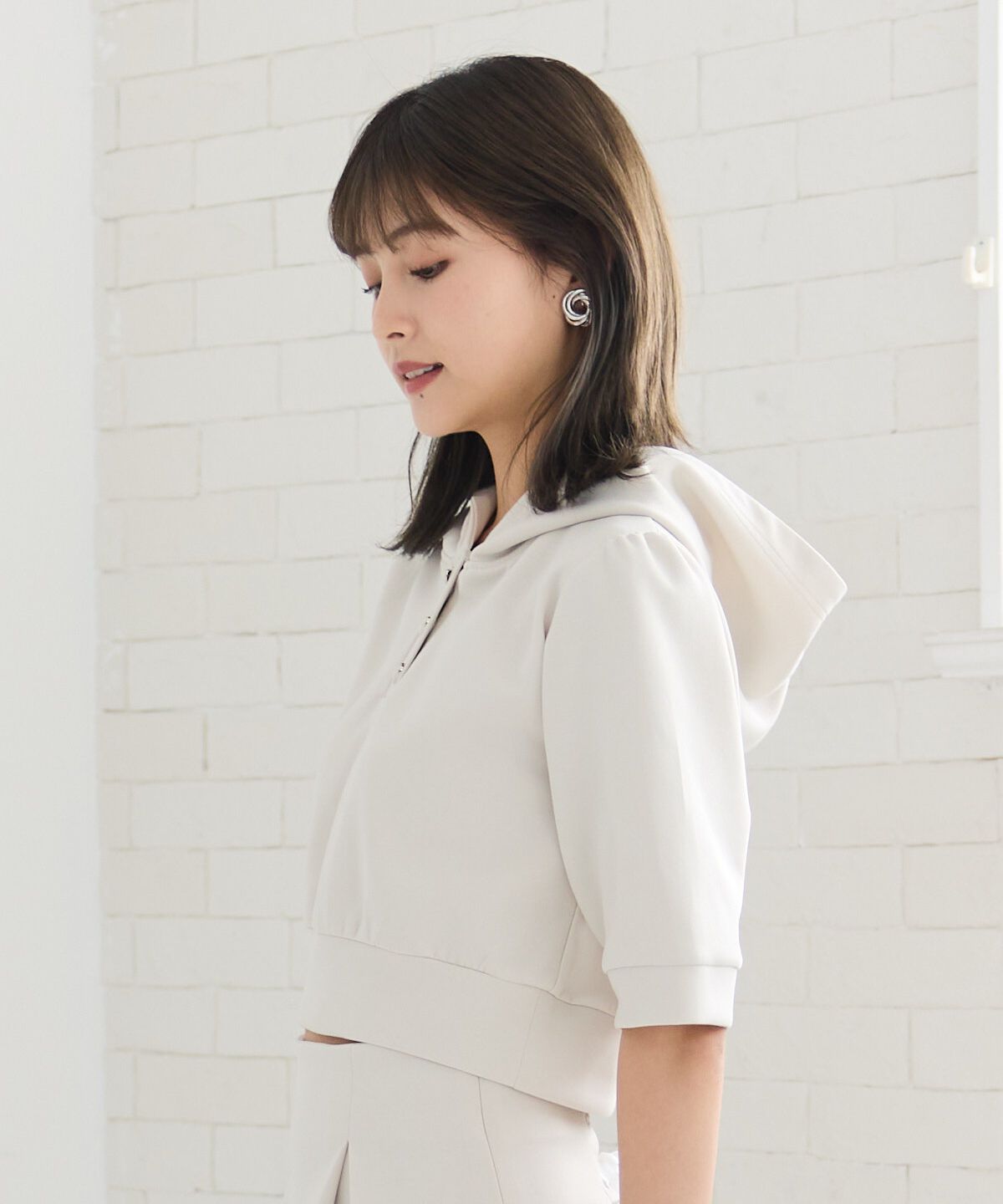 REDYAZEL「ハートボタンショートフーディー」|パーカー|