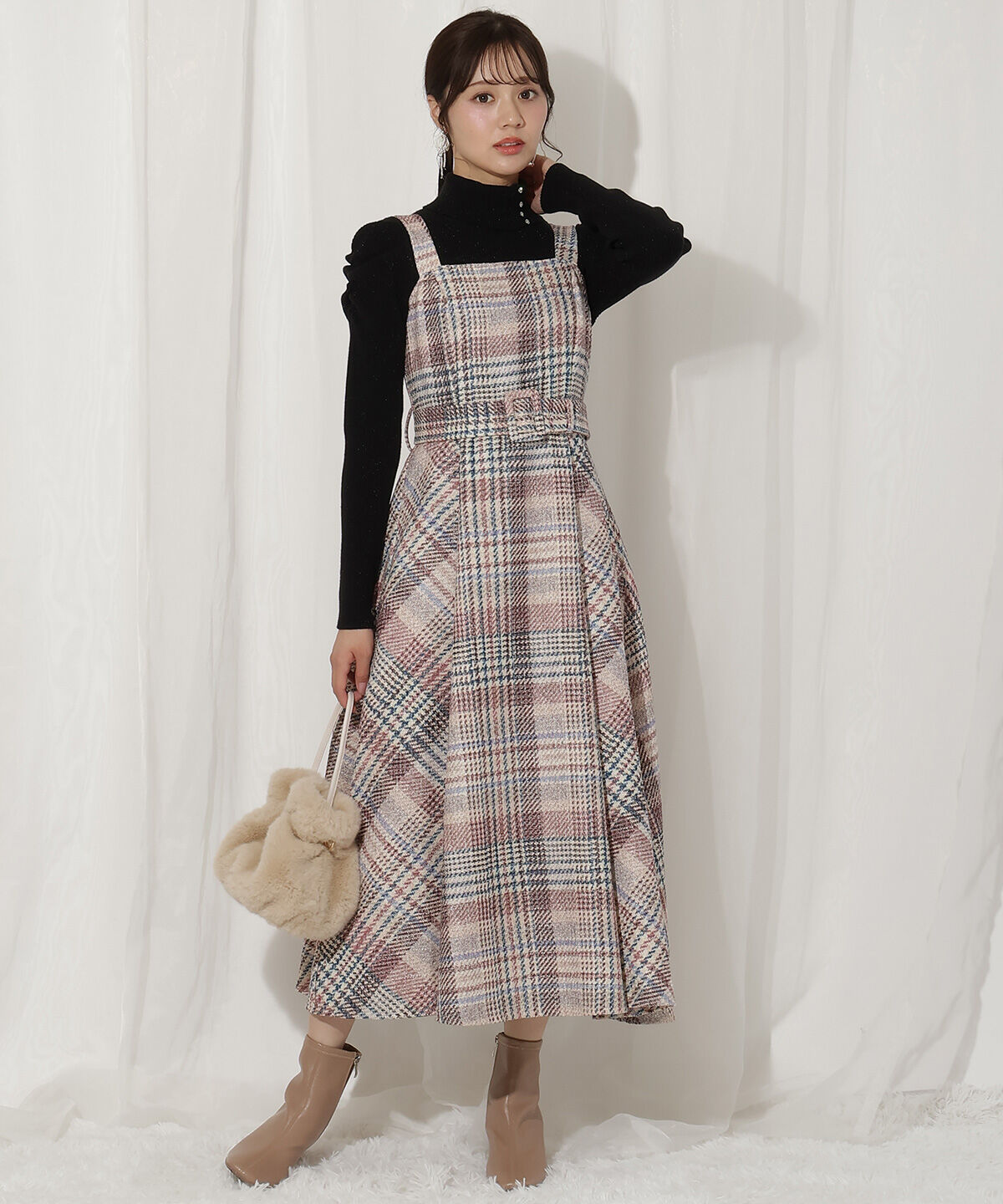 WILLSELECTION「ラメツイードワンピース」|ワンピース|