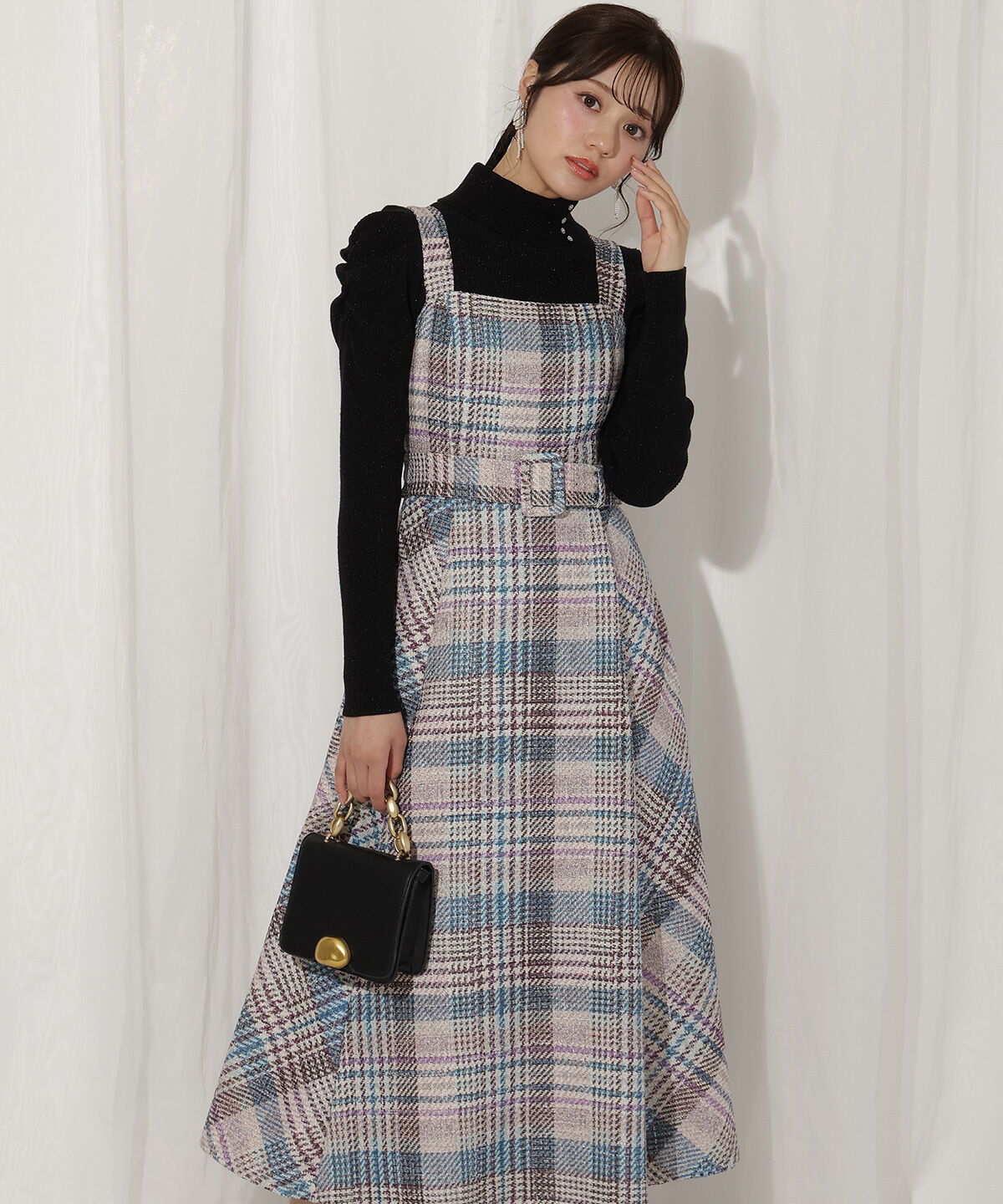 WILLSELECTION「ラメツイードワンピース」|ワンピース|