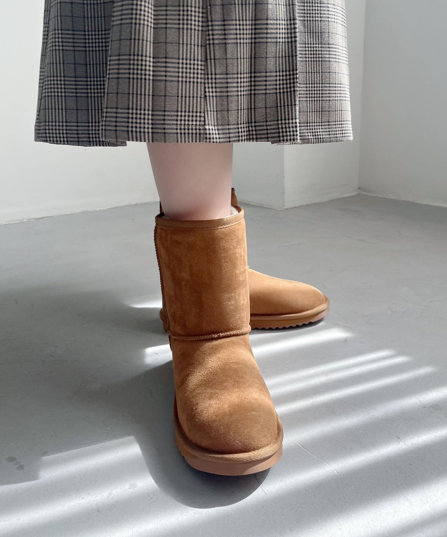 ORiental TRaffic「【累計2万足突破】  ミドル ムートン ブーツ /25401 折り返しても使える！ 防寒」|ショートブーツ|