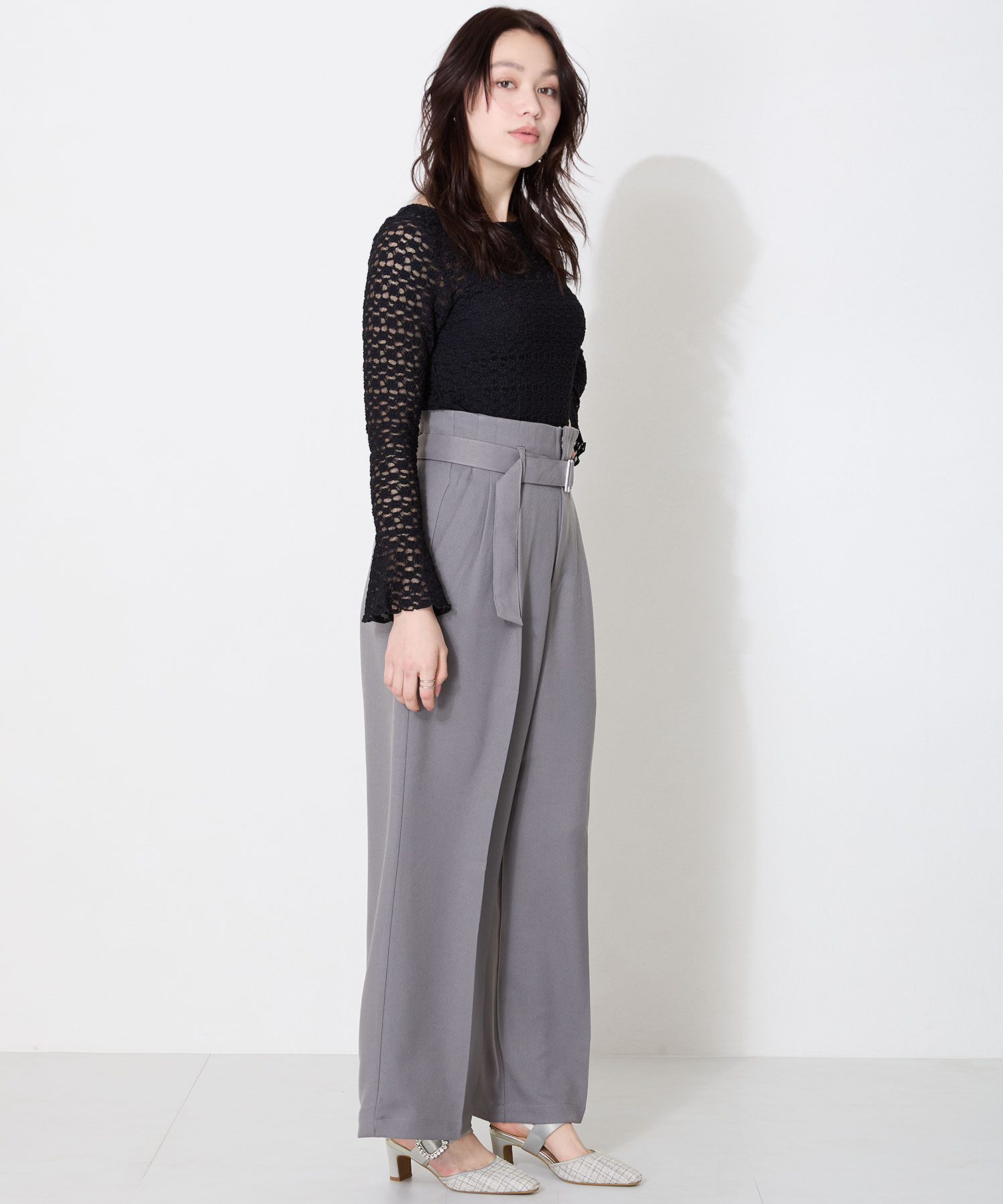 ORiental TRaffic「●2025春夏新作●ビジューストラップツイードパンプス/51115」|パンプス|