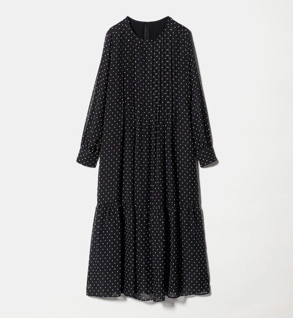 UNITED ARROWS green label relaxing「ドット シアー ティアード ワンピース」|ドレス|