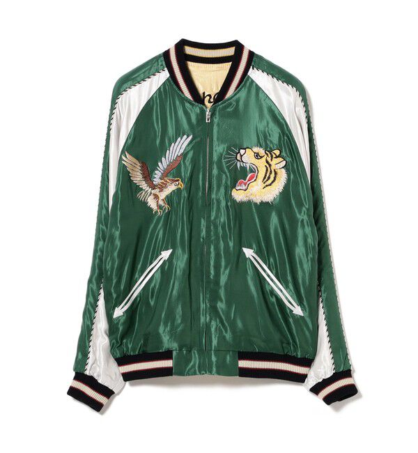BEAMSBOY「テーラー東洋 / Early 1950s Style Acetate Souvenir Jacket」|ブルゾン・スタジャン|GREEN