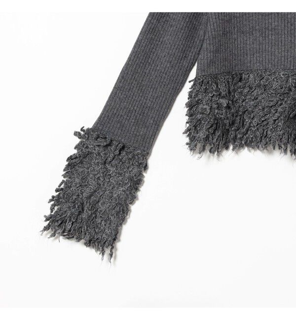 Ray BEAMS 「RBS / フリンジ キリカエ クルーネック ニット」|ニット・セーター|