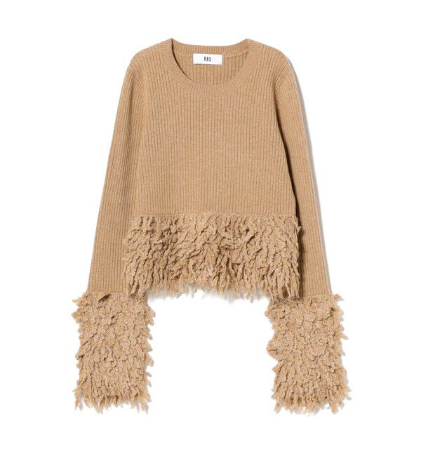 Ray BEAMS 「RBS / フリンジ キリカエ クルーネック ニット」|ニット・セーター|