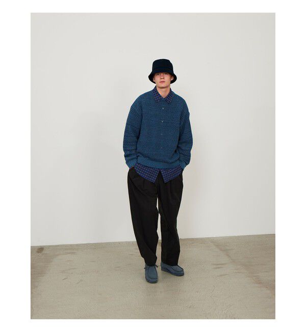 BEAMS「メッシュライク 2プリーツ テーパード スラックス」|チノ|