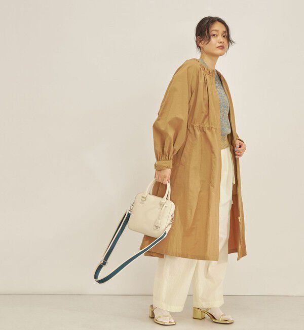 SHIPS for women「〈撥水加工〉ナイロン ドロスト ロング コート ◇」|ノーカラーコート|ベージュ