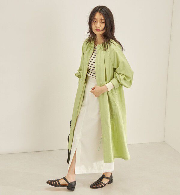 SHIPS for women「〈撥水加工〉ナイロン ドロスト ロング コート ◇」|ノーカラーコート|