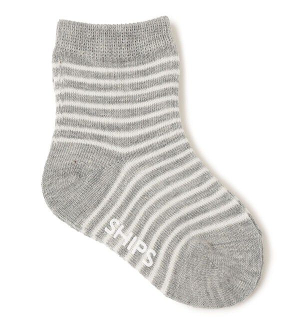SHIPS KIDS「SHIPS KIDS:ベビー ボーダー ソックス」|ソックス|ライトグレー
