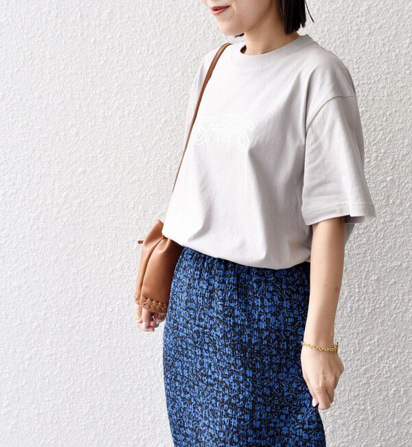 SHIPS for women「【WEB限定】 SHIPS ラウンド プリント ロゴ TEE」|Tシャツ・カットソー|
