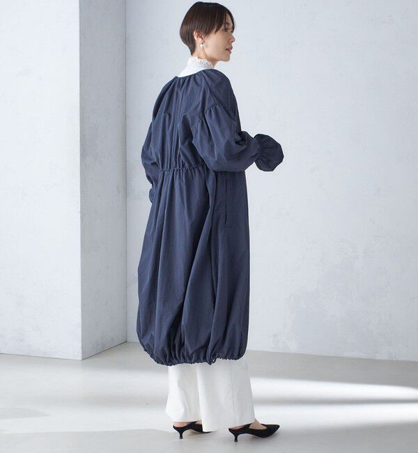 SHIPS for women「〈撥水加工/手洗い可能〉裾 ドロスト ノーカラー ロング コート 24SS ◇」|ノーカラーコート|