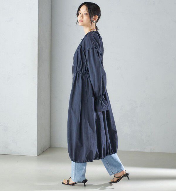 SHIPS for women「〈撥水加工/手洗い可能〉裾 ドロスト ノーカラー ロング コート 24SS ◇」|ノーカラーコート|