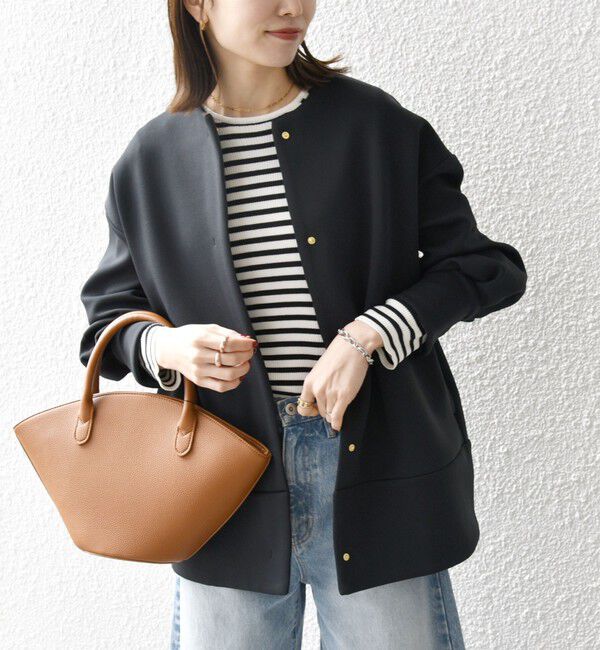 SHIPS any「SHIPS any:〈洗濯機可能〉ダブルジャージー ノーカラー コート」|ノーカラージャケット|