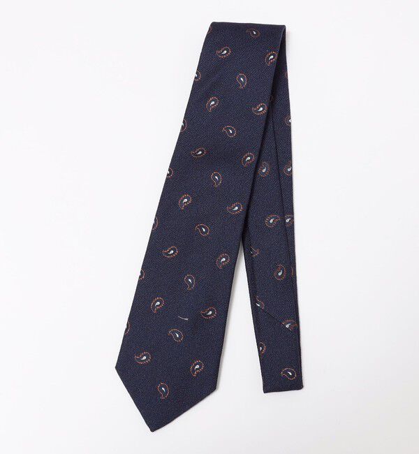 SHIPS「Errico Formicola: シルク ジャカード ペイズリー ネクタイ」|ネクタイ・蝶ネクタイ|ネイビー