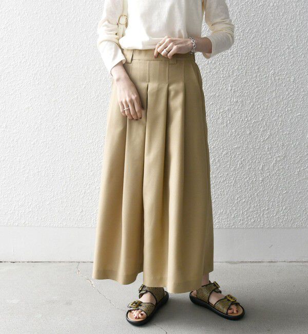 SHIPS any「SHIPS any:〈洗濯機可能〉バスケット キュロット パンツ」|キュロット|ベージュ